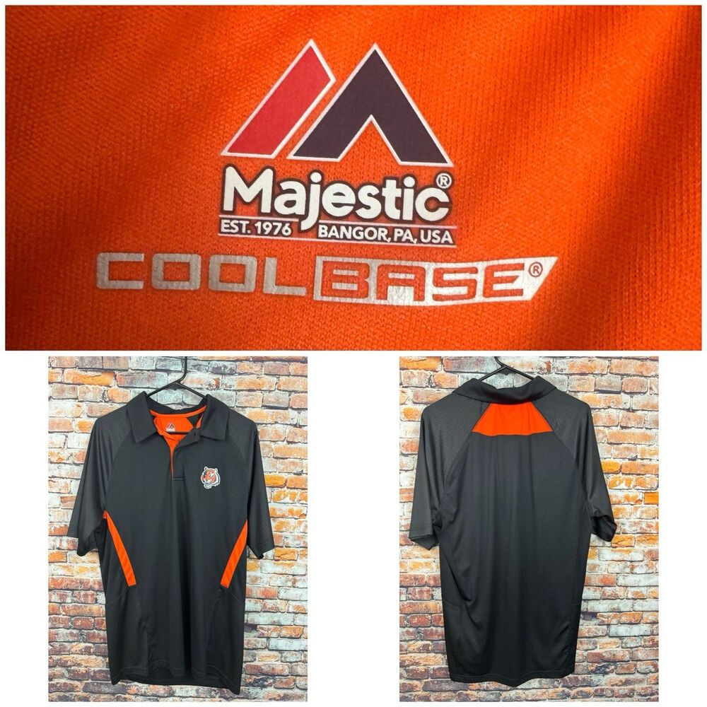 Cincinnati Bengals Coolbase Team Polo Shirt Large Majestic 2018 Model